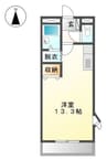 レヴール 1Rの間取り