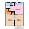 メナーはた 2DKの間取り