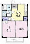 ファミール大口　Ｂ棟 2DKの間取り