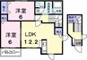 ヴィア・ラッテア　Ａ棟 2LDKの間取り