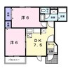 ヴィア・ラッテア　Ａ棟 2DKの間取り