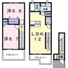 シャルマンＴ２　Ａ棟 2LDKの間取り