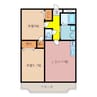 コンフォール・カルチェ 2LDKの間取り