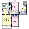プリーマＫ　Ⅲ 2LDKの間取り