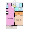 ハイムU 1LDKの間取り