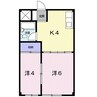 アミーゴナカヤマ 2DKの間取り