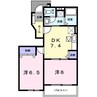 メゾン　アンジュＡ棟 2DKの間取り