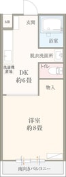 ハピネスタウン久居幸町 1DKの間取り