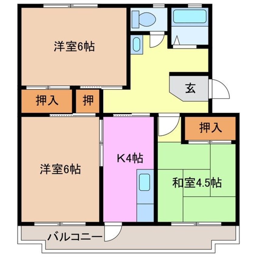 間取図 射場コーポ　D棟