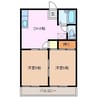 友コーポラス　B棟 2DKの間取り
