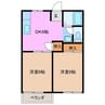 友コーポラス　B棟 2DKの間取り