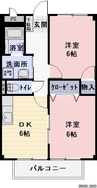Ｓｕｒｐｌｕｓ　Ｔｗｏ　ＯＫＡＤＡ 2DKの間取り