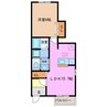 クラージュ　Ｂ棟 1LDKの間取り