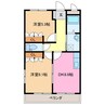 エバー　プレイスＢ 2DKの間取り