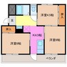 ヴィラナリー津　A棟 3Kの間取り