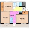ヴィラナリー津　A棟 3Kの間取り