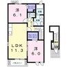 アークヒルズ　豊栄　Ｂ 2LDKの間取り