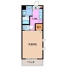 アンジュール川方 1Kの間取り