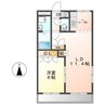 クローバーグリーンⅤ 1LDKの間取り