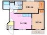 ヴィア・ラッテア　Ａ棟 2DKの間取り