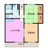 アーバンヒルズ　Ｂ棟 2LDKの間取り