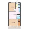 メゾンひかり館 2DKの間取り