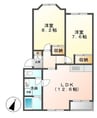 エルシャトーⅡ　Ｄ棟 2LDKの間取り