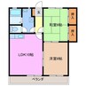 アーバンヒルズ　Ｂ棟 2LDKの間取り