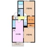 Ｐｌａｉｒｅ　Ｄ 2DKの間取り