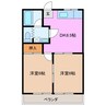 サン高茶屋ハイツ 2DKの間取り