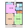 川方マンション 2DKの間取り