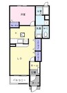 パストラーレ涼　Ａ棟 1LDKの間取り
