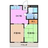 川方マンションⅡ 2DKの間取り
