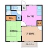 エクセレンス城山 2DKの間取り