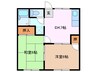 エクセレンス城山 2DKの間取り