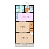 コーポ三喜Ａ 2DKの間取り