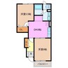 メゾンカルム 2DKの間取り