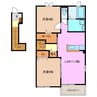 クレア　Ⅱ 2LDKの間取り