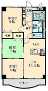 ＫＵＭＯＺＵガーデンハイツ 3LDKの間取り