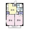 エクセルハイム　Ａ棟 2DKの間取り