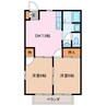まほろば 2DKの間取り