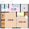 西岡貸家 B 2Kの間取り