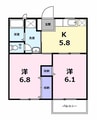 エステートＹ　Ａ棟 2Kの間取り
