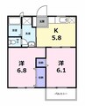 エステートＹ　Ａ棟 2Kの間取り