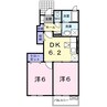 ソレイユ・デュー 2DKの間取り