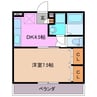 りんどうⅢ 1DKの間取り