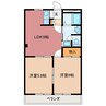 ロイヤルヒルズ 2DKの間取り