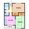 メゾンめばえＢ棟 2DKの間取り