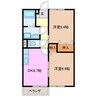 メゾン浜郷　Ｂ棟 2DKの間取り