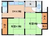 玉木貸家２ 2DKの間取り
